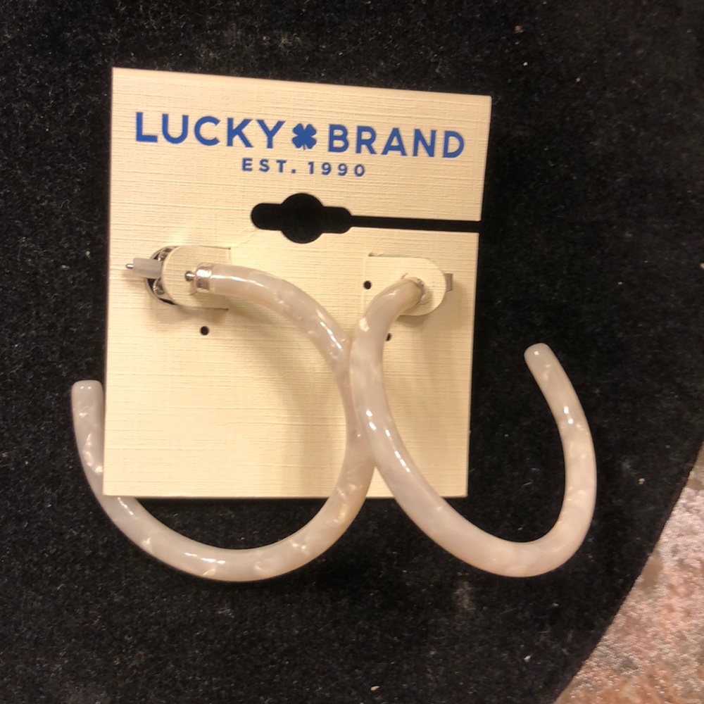 Lucky Brand Earrings! Pearl White!